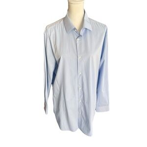 Sene Light Blue Men's button-up Shirt long sleeve men large preppy bamboo top